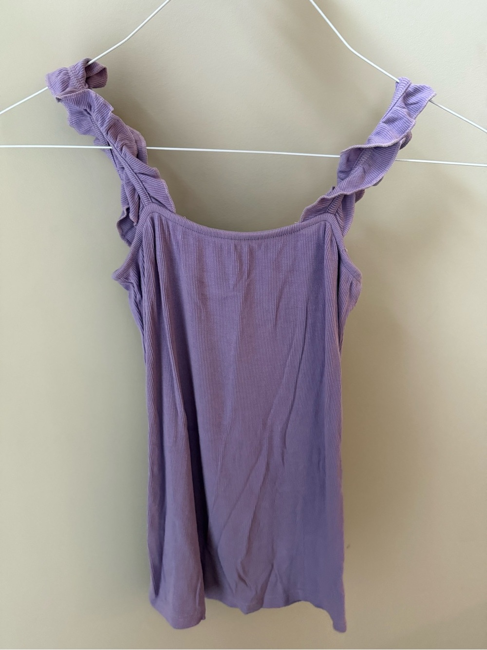 Lavender Ruffle Strap Tank Top - Women